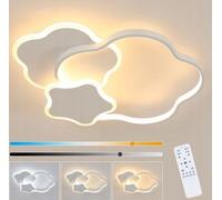 Stars Shaped Led Ceiling Light With Remote Control White 55Cm