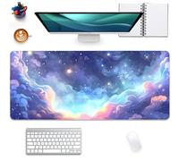 Stars Sky Dark Blue Cosmos Mouse Pad Desk Mat,Large Extended Gaming Mouse Pad with Stitched Edges,Non-Slip Waterproof Rubber Base for Office,Computer,Keyboard,Laptop and Home Desk Pad(27.5X11.8 in)