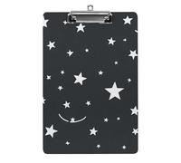 Stars Smile Night Sky A4 Acrylic Clipboard for Papers Writing Planner, Office Wall Mounted Large Capacity Organizer