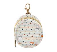 Stars Stripe Cute Rabbits Newborned Boy Pacifier Holder Case with Zipper and Clip Wristlet Wallet, Small Item Storage pouching