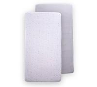 Stars & Stripes 2 Pack Fitted Pram/Crib Sheets - Grey