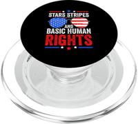 STARS STRIPES AND BASIC HUMAN RIGHTS PopSockets PopGrip for MagSafe