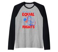 Stars Stripes and Equal Rights 4th of July Women's Rights Raglan Baseball Tee