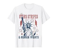 Stars Stripes And Human Rights 4th Of July Statue Of Liberty T-Shirt
