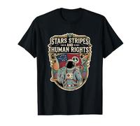 Stars Stripes and Human Rights Freedom Men Women Couples Value Graphic T-Shirt