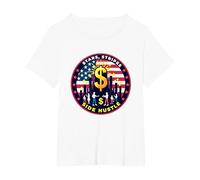 Stars, Stripes, and Side Hustle T-Shirt, Women's Plus, White, 3X