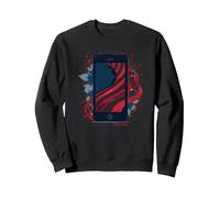 Stars, Stripes, And Smartphone Sweatshirt, Adult Unisex, Black, L