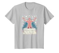 Stars, Stripes, and Standing Ovation T-Shirt, Kids, Silver, 4 Years