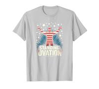 Stars, Stripes, and Standing Ovation T-Shirt, Men, Silver, M