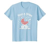 Stars, Stripes, and Stroller T-Shirt, Kids, Baby Blue, 2 Years