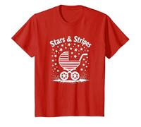 Stars, Stripes, and Stroller T-Shirt, Kids, Red, 2 Years