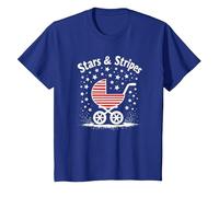 Stars, Stripes, and Stroller T-Shirt, Kids, Royal Blue, 2 Years