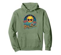 Stars, Stripes, And Sunscreen Pullover Hoodie, Adult Unisex, Sage Green, M