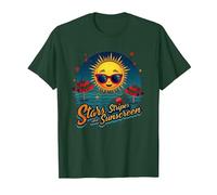 Stars, Stripes, and Sunscreen T-Shirt, Men, Forest Green, L