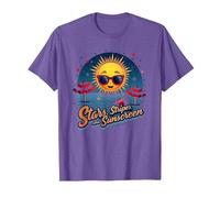 Stars, Stripes, and Sunscreen T-Shirt, Men, Purple Heather, 3XL