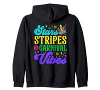 Stars Stripes Carnival Brazilian Carnival Vibes Brasil Party Zip Hoodie