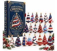 Stars Stripes christmas 2026 Collector's Edition Advent Calendar | 24 red, white and blue tree ornaments for a patriotic Christmas countdown and 250th anniversary keepsake.