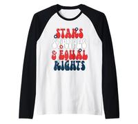 Stars, Stripes & Equal Rights Patriotic Equality 4th of July Raglan Baseball Tee