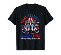 Stars Stripes Healthy Pipes 4th July Respiratory Therapist T-Shirt