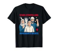 Stars Stripes Immigrants Rights 4th Of July Refugee Rights T-Shirt