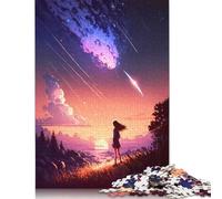Stars Twilight Landscape Puzzles Jigsaw Puzzle 1000 Pieces for Adults Creative Jigsaw Puzzles Difficult Puzzle Challenging Game Gift Toys Teens Family Puzzles 38x26cm/1000pcs