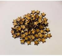Stars Wooden Decorations, 15mm Mini Stars, 3mm Thick MDF, 100 Pieces, Laser Cut Craft Supplies for Christmas Decor