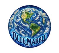 Starscape Earth Globe Space Exploration Celestial Metal Tin Sign