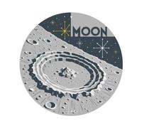 Starscape Moon Lunar Surface Deep Space Stellar Sky Metal Tin Sign Plaque Wall Decor for Cafe, Club, Garden Round Metal Poster 8x8Inch