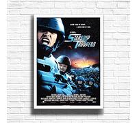 Starship Troopers, 90s Movie Print Vintage Nostalgic Film Poster, A4 and A3 Size Frame Options,Great Home, Pub, Café, Bar Decoration Wall Art Print, House gift for movie lovers (A4 Framed (White))