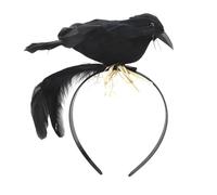 Starsouce Crow Headband Halloween Gothic Feather Headpiece Raven Costume Accessory for Women Witch Cosplay Party Dark Fairy Photoshoot