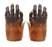 Starsouce Halloween Werewolf Gloves with Claws and Nails Horror Latex Wolf Mittens Hairy Beast Gloves Costume Party Props, White Nail, Large