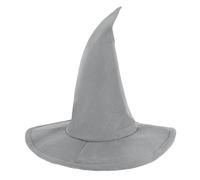 Starsouce Wide Brim Witch Hat for Adults, Grey Wizard Hat, Plain Pointed Cap for Party, Cosplay, Halloween Costume Accessories