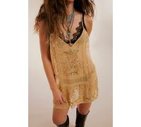 Starstruck Mini Slip Dress by Intimately at Free People in Gold Combo, Size: Small - female