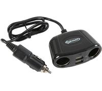 START 2-Way Splitter for Cigarette Lighter Socket with USB-A + USB-C Adapter
