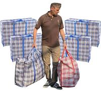 Start and Drive Ltd, Laundry Bag, Extra Large (XL) Laundry Bags Heavy Duty Storage Bags Reusable Strong Zip Large Boxes for Moving House Clothing & Wardrobe Storage 6 Bags Blue Colour
