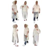Start and Drive Ltd, Poncho Rain Coat Transparent (Long Sleeve) Waterproof Plastic Adult Size Disposable Ponchos with Hoods, Emergency Raincoats (6)