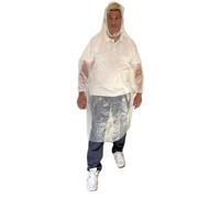 Start and Drive Ltd Poncho Rain Coat Transparent Long Sleeve Waterproof Plastic Adult Size Disposable with Hoods, Emergency Raincoats (1)