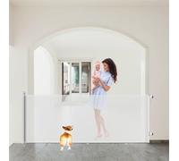 START AND DRIVE Retractable Baby Gate Extra Wide up to 2.5 Meters, Stair Safety Gate Roll for Babies and Pets, dogs, Extendable Barrier Gates (White, 250 CM)