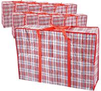 Start and Drive S&d, Laundry Zip Bags Xxl Heavy Duty Storage Bags Reusable Nylon Large For Moving Clothes Wardrobe Waterproof -4Pcs (Red)