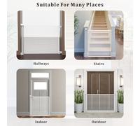 Start and Drive S&d, Retractable Baby Gate 86Cm X 140 Cm Stair Safety Gate Roll For Babies And Pets, Extendable Barrier Gates (White)