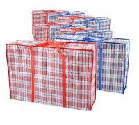 Start and DriveLtd, Laundry Bag Zips, XXL jumbo Heavy Duty Storage Bags Reusable Strong Nylon Large Boxes for House Moving Clothes & Wardrobe Storage backpack waterproof (8 Bags Mix (Red + Blue))…