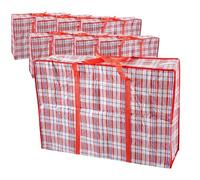 Start and DriveLtd, Laundry Bag Zips, XXL jumbo Heavy Duty Storage Bags Reusable Strong Nylon Large Boxes for House Moving Clothes & Wardrobe Storage backpack waterproof (8 Bags Red Colour)