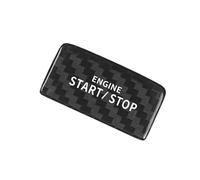 Start Button Trim Cover Sticker Carbon Fiber Look Adhesive Decal for Vehicle Interior Dashboard Console Control Panel Decorative Accent Decorative Push Button Trim Cover