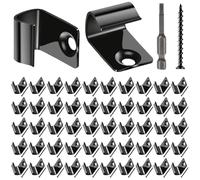 Start Clips for Decking,50 Pack Stainless Steel Starter Clips,Universal Hidden Fasteners Starter Clips for Composite Decking Board,with Deck Screws and Driver Bits (Black-50 Pack)