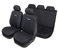 START Complete Set Seat Covers Gt Turbo Universal With 5 Headrests Black-Blue