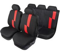 START Complete Set Seat Covers Universal Flash Black Red Original Accessory
