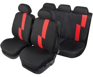 START Complete Set Seat Covers Universal Flash Black Red Original Accessory