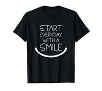 Start Everyday with A Smile Helping Positive Attitude Phrase Value Graphic T-Shirt