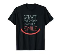 Start Everyday with A Smile Helping Positive Attitude Phrase Value Graphic T-Shirt