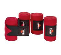 Start Fleece Bandages Horse Set of 4 - Elastic Bandages with Velcro Fastening & Storage Bag - Ideal for Training & Stable (100 cm, Red)